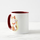 Lucky Maneki Neko D20 Dice Cat Mok (Voorkant links)
