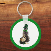 Lucky Meerkat met gouden vlek op Patrick's Day Sleutelhanger (Voorkant)