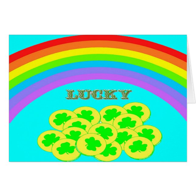 Lucky met Rainbows, Gold en Shamrocks (Voorkant Horizontaal)