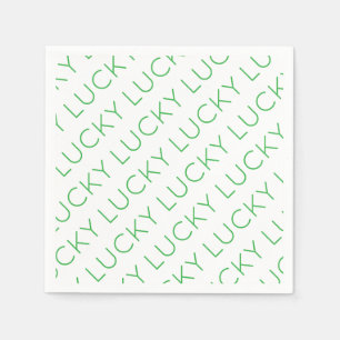 LUCKY Moderne Typografie Shamrocks Ierse Fun Servet