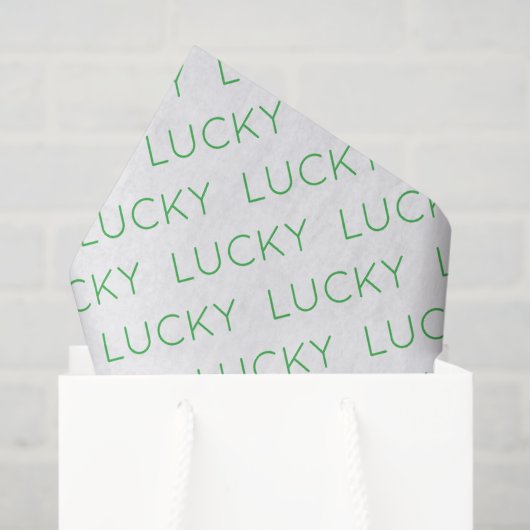 LUCKY Moderne Typografie Shamrocks Ierse Fun Tissuepapier (Cadeauzakje)