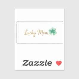 Lucky Mom Elegant Script Heart Shamrock St Patrick Sticker
