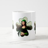 Lucky Mona Lisa St Patrick's Day Clover Jumbo Mok (Voorkant)