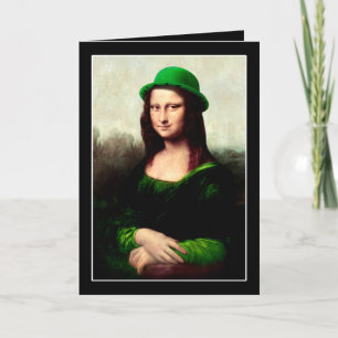 Lucky Mona Lisa St Patrick's Day Shamrock Kaart
