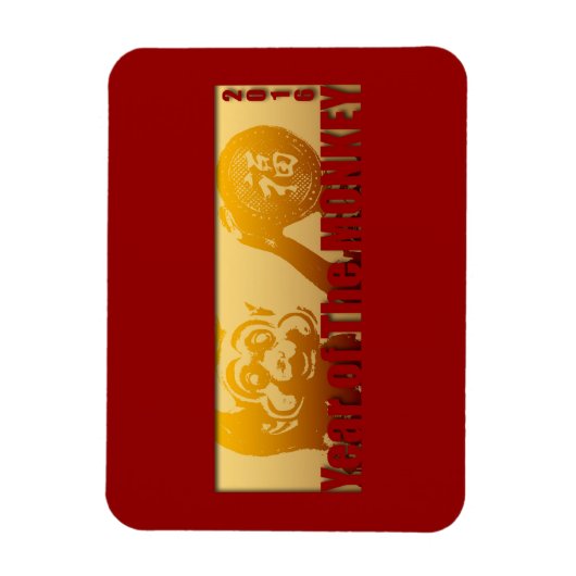 Lucky Monkey Année 2016 Greeting Magnet 1 (Vertical)