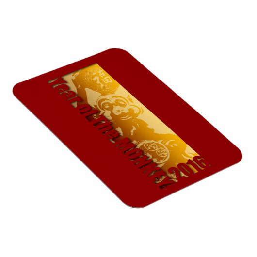 Lucky Monkey Year 2016 Greeting Magnet V (Côté Droit)