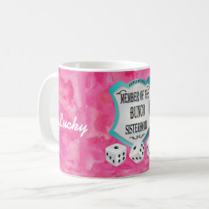 Lucky Monogram Pink Bunco Sisterhood Koffiemok