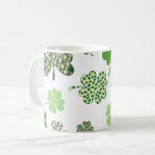 Lucky Monogram St. Patrick's Day Clovers Koffiemok (Voorkant links)