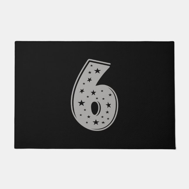 Lucky Number 6 Happy Birthday Deurmat (Voorkant)