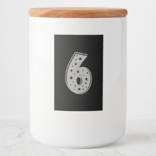 Lucky Number 6 Happy Birthday Voedselcontainer Etiket