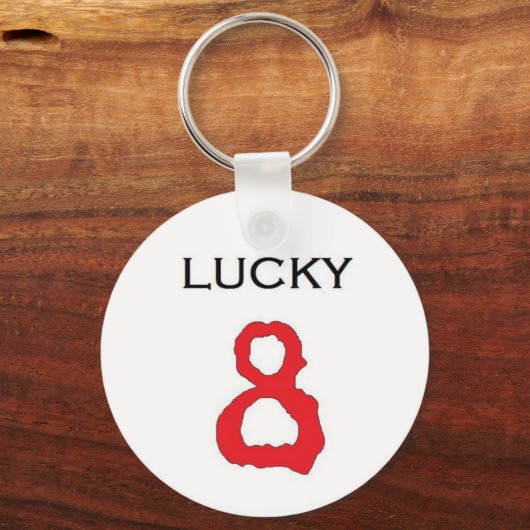 Lucky Number 8 Sleutelhanger (Voorkant)