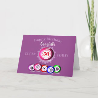 Lucky Number Bingo Thema Verjaardag Kaart