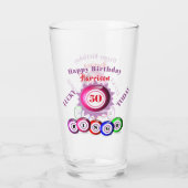 Lucky Number Bingo Thormat Birthday Glass Glas (Achterkant)