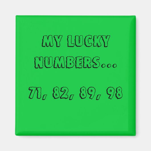 Lucky Numbers Magnet Magneet (Voorkant)