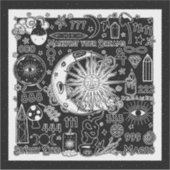 Lucky Numerology Manifesteren Magic Zwart & Wit Sticker (Voorkant)