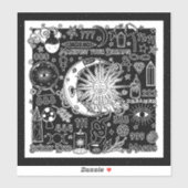 Lucky Numerology Manifesteren Magic Zwart & Wit Sticker (Vel)