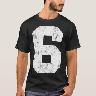 Lucky Nummer 6 Verjaardagssport Speler Team T-shirt