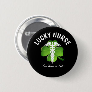 Lucky Nurse Green Shamrock St Patricks Day Name Ronde Button 5,7 Cm