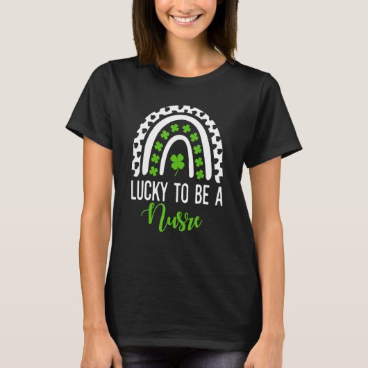 Lucky Nurse Rainbow Leopard Nurse Life St Patrick T-shirt (Voorkant)