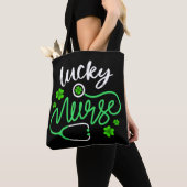Lucky Nurse RN - Funny Saint Patricks Day Shamrock Draagtas (Dichtbij)