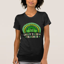 Lucky om een leraar te zijn St. Patrick's Day Leop T-shirt