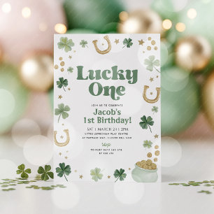 Lucky One 1e verjaardag St. Patrick's Day Groen Go Kaart