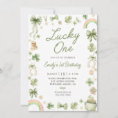 Lucky One 1st Birthday St Patrick's Day Invitation (Devant)