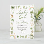 Lucky One 1st Birthday St Patrick's Day Invitation (Debout devant)