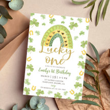 Lucky One 1st Birthday St Patrick's Day Invitation