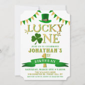 Lucky One 1st Birthday-uitnodigingen Kaart (Voorkant)