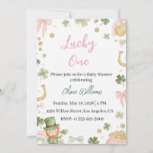 Lucky One Baby Shower Invitation Shamrock Theme (Devant)