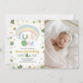 Lucky One Birthday Photo Invitation (Devant)