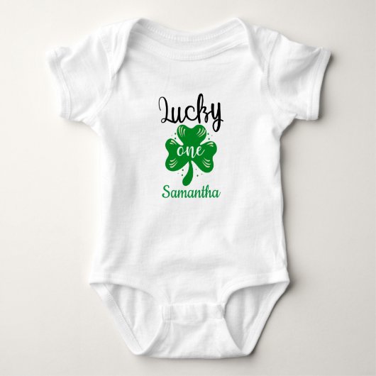 Lucky One Eerste Verjaardag Outfit St Patrick's Da Romper (Voorkant)