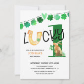 Lucky One Eerste Verjaardag Shamrock Kaart (Voorkant)