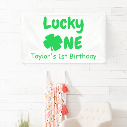 Lucky One eerste verjaardag Spandoek (Insitu)