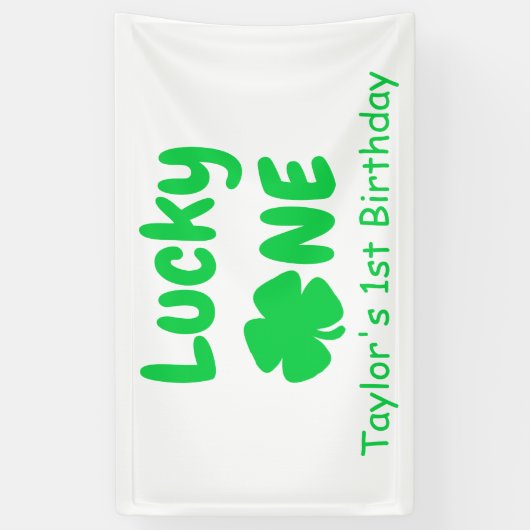 Lucky One eerste verjaardag Spandoek (Verticaal)