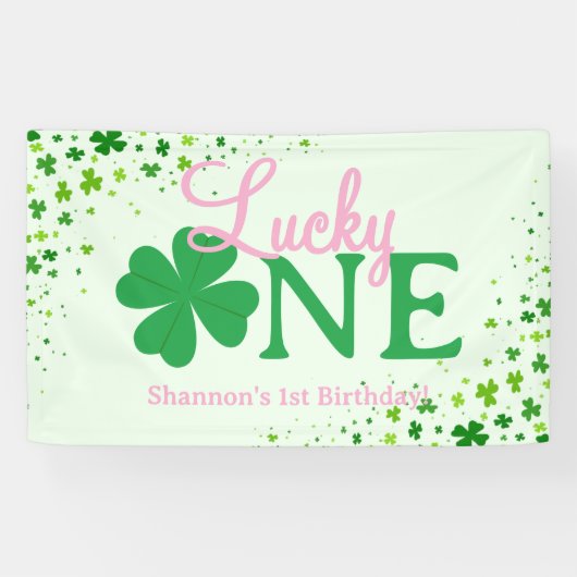 Lucky One First 1st Birthday Party Spandoek (Horizontaal)