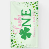 Lucky One First 1st Birthday Party Spandoek (Verticaal)