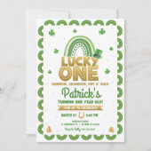 Lucky One First Birthday Invitation Jour de la St  (Devant)