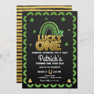 Lucky One First Birthday Invitation Jour de la St