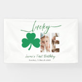 Lucky One First Birthday Personalized Shamrock Pho Spandoek (Horizontaal)