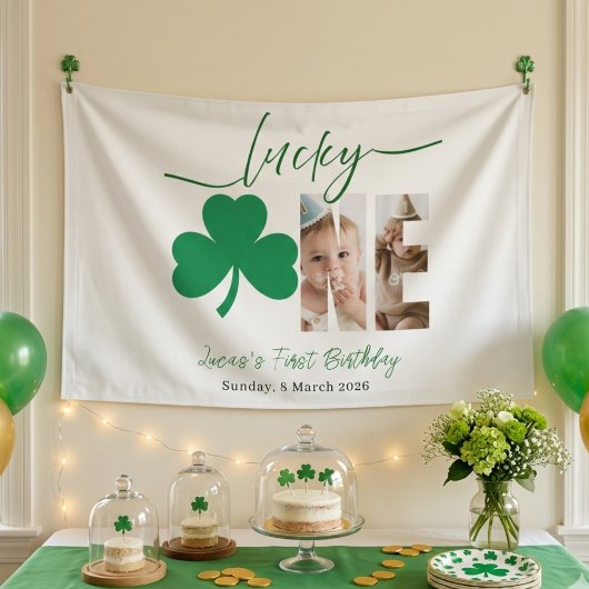 Lucky One First Birthday Personalized Shamrock Pho Spandoek
