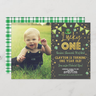 Lucky One First Birthday St Patrick's Day Foto Kaart