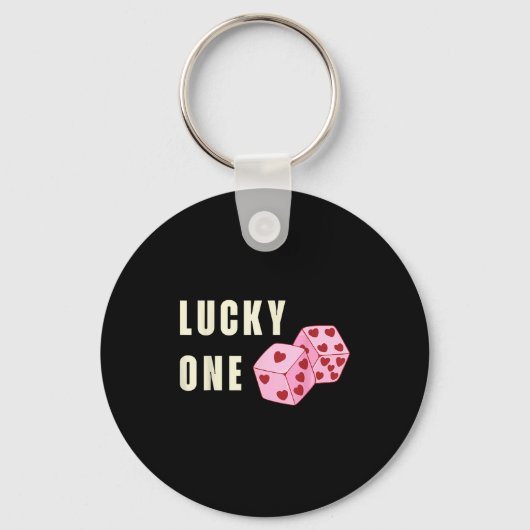 Lucky One Heart Dice Couples Matching Valentines D Sleutelhanger (Voorkant)