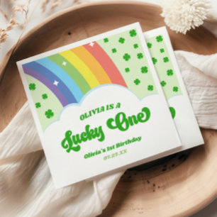 Lucky One Lucky Charm Rainbow 1e verjaardagsfeestj Servet