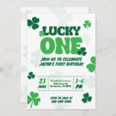 Lucky One - Première Invitation d'anniversaire (Devant / Derrière)