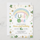 Lucky One Rainbow Birthday Invitation (Devant)