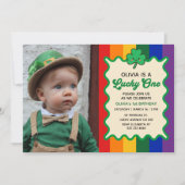 Lucky One Rainbow St. Patrick's 1st Birthday Photo Kaart (Voorkant)