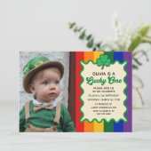 Lucky One Rainbow St. Patrick's 1st Birthday Photo Kaart (Staand voorkant)