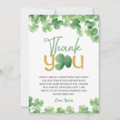 Lucky One Shamrock Anniversaire Carte de remerciem (Devant)